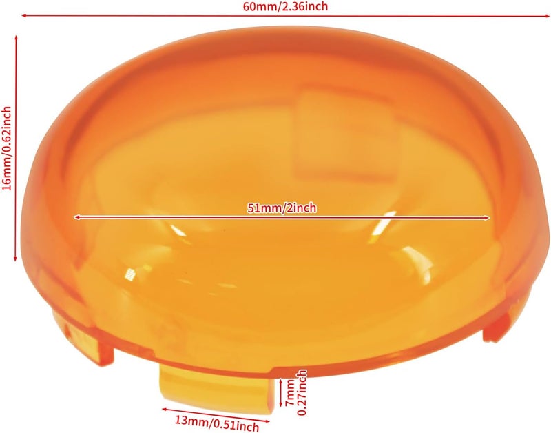 CARGLETRUE Turn Signal Light Lens Cover Front Rear Bullet Lights Fit For Harley Sportster 883 1200 Dyna Road Glide Street Glide (Orange) - Image 3